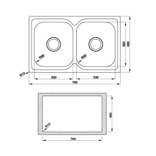 Chậu rửa bát Hafele HS19-SSN2R90 567.23.010 3 Kích thước của Chậu rửa bát Hafele HS19-SSN2R90 567.23.010