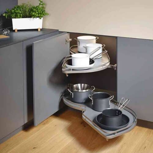 Bộ rổ góc LEMANS II Hafele 541.32.671, màu Crom 4 Ảnh thực tế bộ rổ góc LEMANS II Hafele 541.32.671, màu Crom