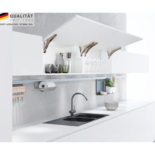 Ảnh thực tế bộ tay nâng FREE FLAP 1.7 Hafele 493.05.831 nắp xám