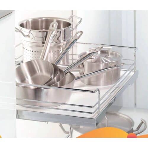 Ảnh thực tế bộ rổ kéo lọt lòng ARENA Hafele 540.25.297, tủ rộng 600mm