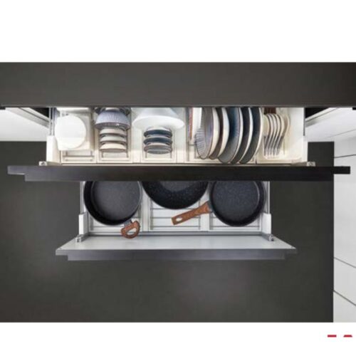 Ảnh thực tế rổ kéo để xoong nồi cho ngăn kéo dưới Hafele 545.14.936