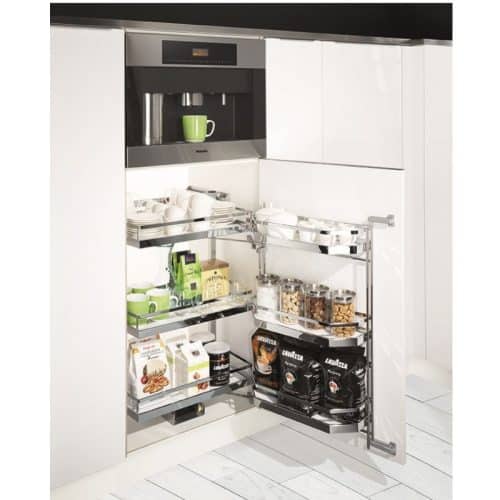Ảnh thực tế bộ kệ đựng thực phẩm 3 tầng 600/800mm TANDEM PANTRY Hafele 545.94.650