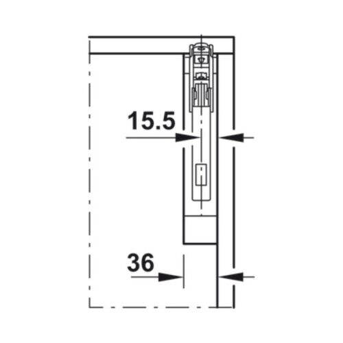 Thiết kế của Bộ tay nâng FREE FLAP 1.7 Hafele 493.05.821 nắp trắng