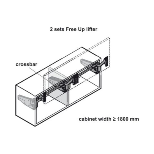 Thiết kế của Bộ tay nâng FREE UP Hafele 493.05.793 nắp trắng
