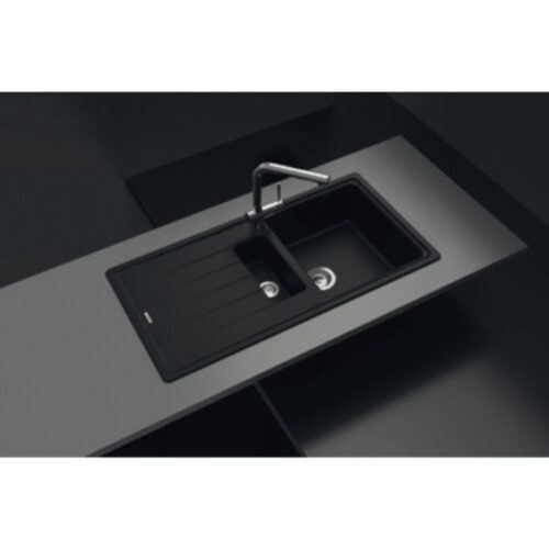 Chậu rửa bát đá 1 hố Hafele HS20-GED1S60 570.32.330 màu đen