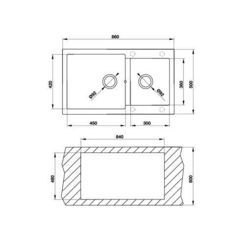 Chậu rửa bát Hafele HS G8650 565.88.501 4 kích thước của chau-rua-chen-bat-hafele-hs-g8650-565-88-501