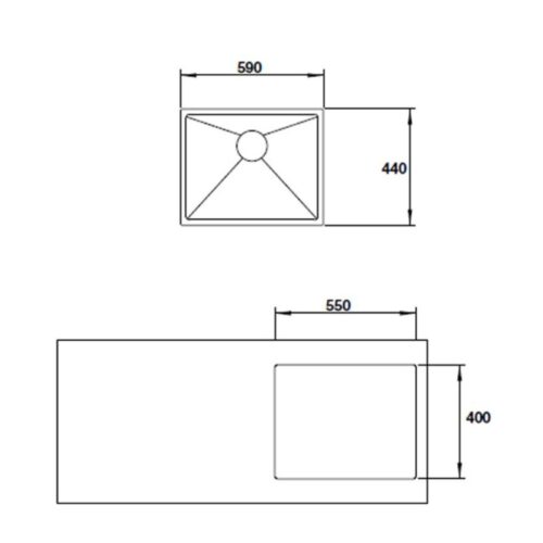 Chậu rửa chén bát Hafele Valerian HS-SS5944 567.20.397 4 kích thước của Chậu rửa chén bát Hafele Valerian HS-SS5944 567.20.397