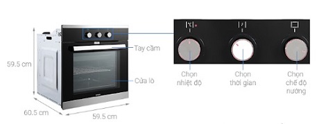 Lò nướng âm tủ Hafele HO-K60B 534.05.581 10 Điều khiển Lò nướng Hafele HO-K60B