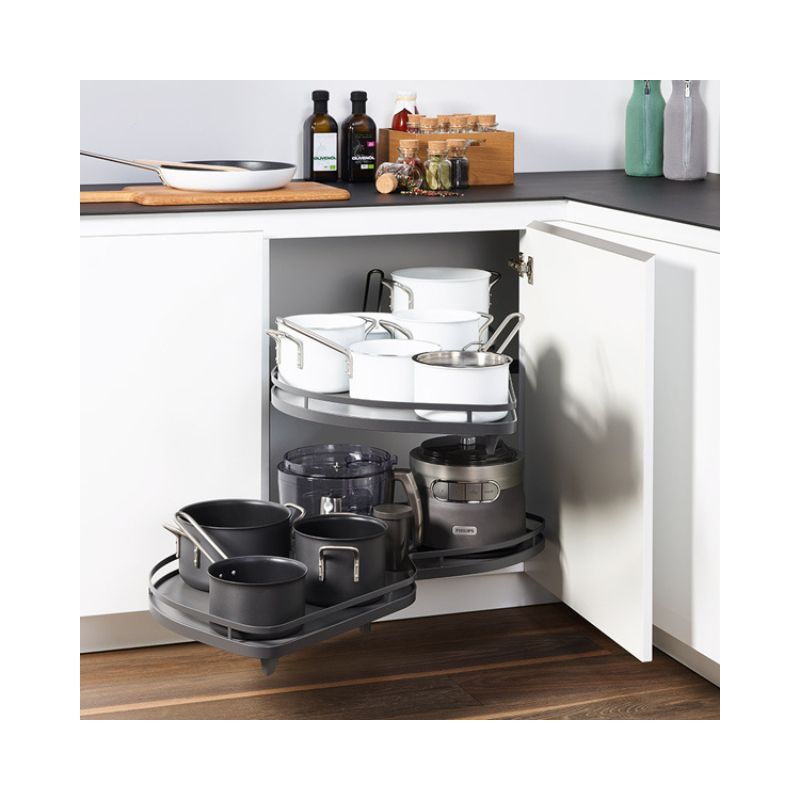 Bộ rổ góc LEMANS II Hafele 541.29.480, màu đen Bộ rổ góc LEMANS II Hafele 541.29.480, màu đen