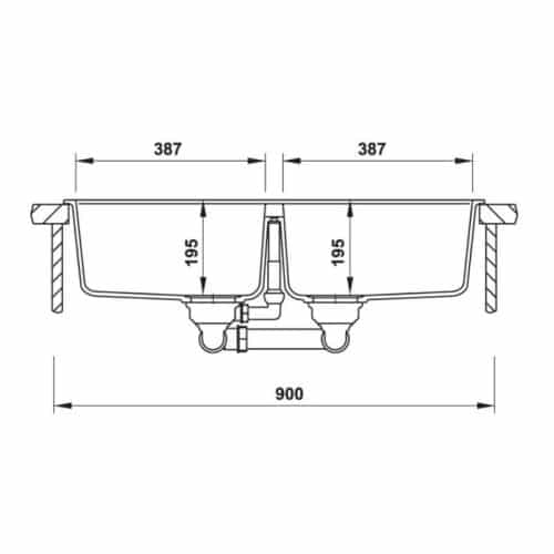 Chậu rửa bát đá Hafele HS20-GKN2S90 570.33.190 4 Chậu rửa bát đá Hafele HS20-GKN2S90 570.33.190