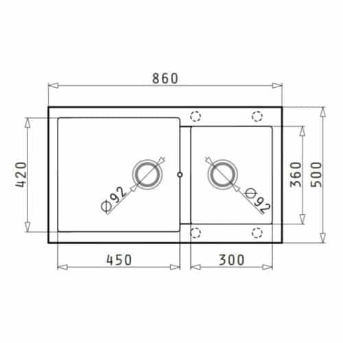 Chậu rửa bát Hafele HS G8650 565.83.751 4 Chậu rửa chén bát Hafele HS G8650 565.83.751