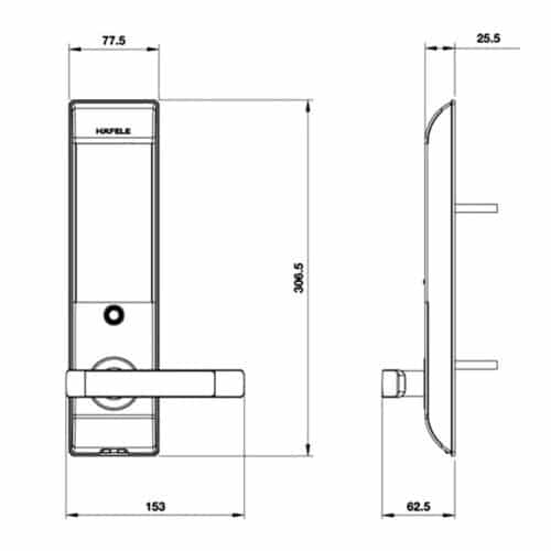 Khóa cửa điện tử Hafele EL7900-TCB 912.05.640 7 Kích thước Khóa cửa điện tử Hafele EL7900-TCB 912.05.640