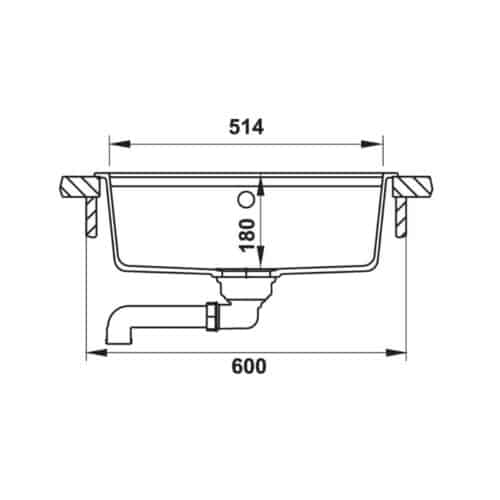 Chậu rửa bát đá Hafele HS20-GEN1S60 570.34.370