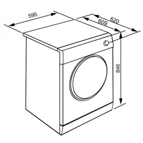 Máy sấy quần áo Hafele DHT82EIN 536.94.547 4 Kích thước máy sấy quần áo Hafele DHT82EIN 536.94.547