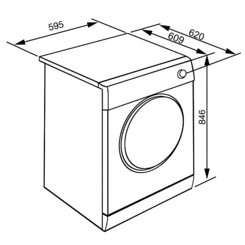 Kích thước máy sấy quần áo Hafele DHT82EIN 536.94.547 Kích thước máy sấy quần áo Hafele DHT82EIN 536.94.547