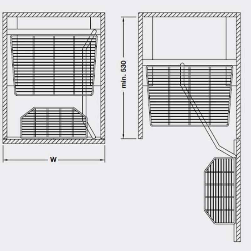 Kích thước phụ kiện tủ 6 tầng MILAN SERIES - Hafele 549.91.173 Kích thước phụ kiện tủ 6 tầng MILAN SERIES - Hafele 549.91.173