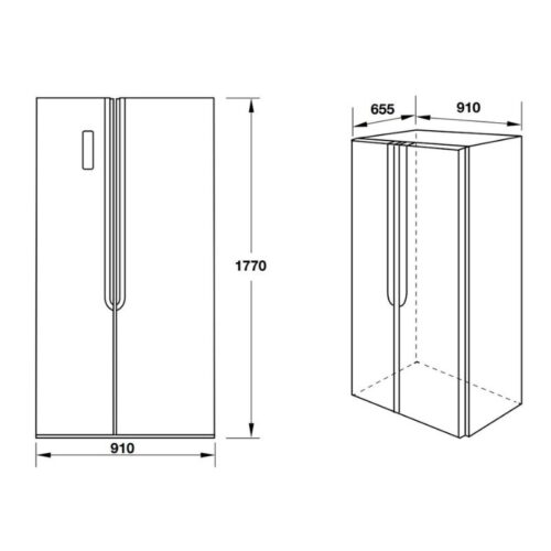 Kích thước của Tủ lạnh side by side Hafele HF-SBSID 534.14.020