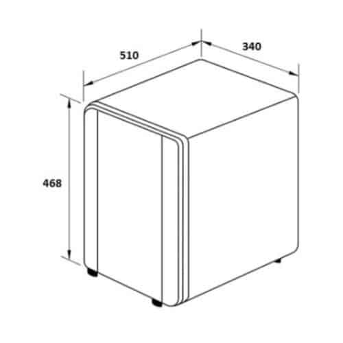Kích thước tủ rượu độc lập 12 chai Hafele 539.15.060