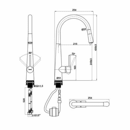 Vòi rửa bát Hafele HT21-CH1P245 577.55.220 4 Vòi rửa bát Hafele HT21-CH1P245 577.55.220