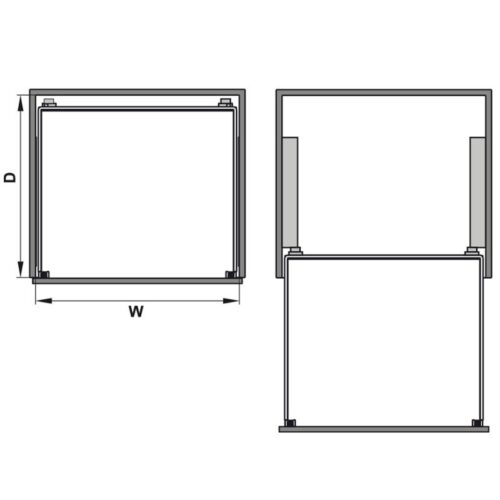 Lắp đặt bộ rổ kéo lọt lòng ARENA Hafele 540.25.297, tủ rộng 600mm