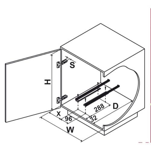 Lắp đặt rổ kéo đựng dụng cụ vệ sinh Portero 1 Hafele 545.48.260