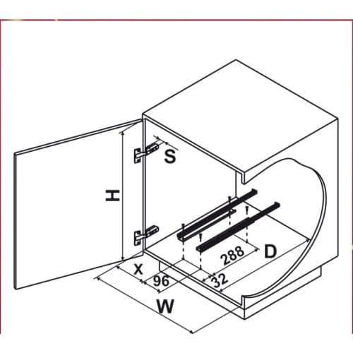 Lắp đặt rổ kéo đựng dụng cụ vệ sinh Portero 2 Hafele 545.48.261