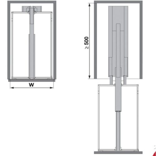Bộ kệ tủ 6 tầng, rổ lưới DISPENSA 90 ARENA 300mm Hafele 546.54.631 8 Lắp đặt bộ kệ tủ 6 tầng, rổ lưới DISPENSA 90 ARENA 300mm Hafele 546.54.631