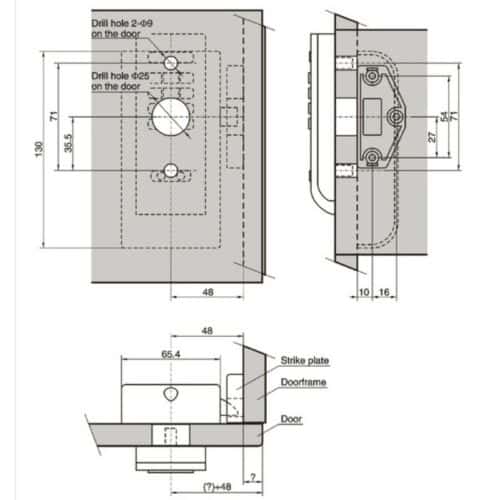Khóa cửa điện tử Hafele EL3300-TK 225.12.650 4 Lắp đặt Khóa cửa điện tử Hafele EL3300-TK 225.12.650