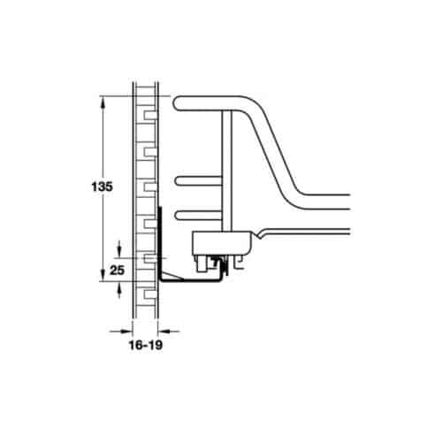 Lắp đặt rổ kéo lọt lòng, lắp sau cửa tủ Hafele 540.25.287