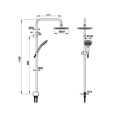 Thiết kế của Thanh sen Intensity không bộ trộn 227R 495.60.104