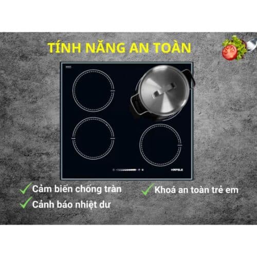 Bếp hồng ngoại 4 vùng nấu Hafele 536.01.781 5 Tính năng an toàn Bếp điện 4 vùng nấu Hafele 536.01.781