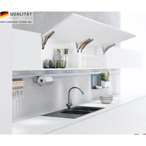 Ảnh thực tế bộ tay nâng FREE FLAP 1.7 Hafele 493.05.822 nắp trắng