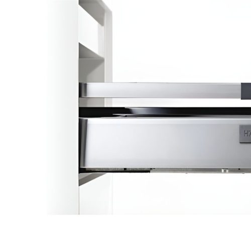 Ảnh thực tế ray hộp Hafele 552.79.085 Alto B199 500mm, trắng, nắp kim loại