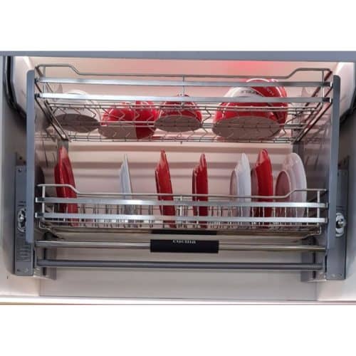 Ảnh thực tế rổ chén đĩa di động lướt tròn LENTO Cucina 504.76.204 mạ chrome