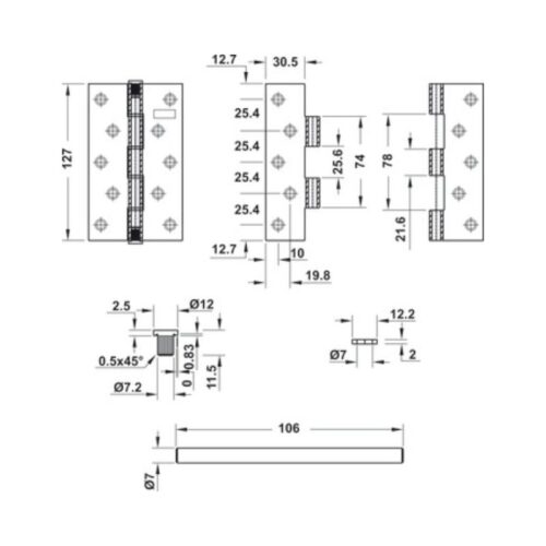 Thiết kế của Bản lề lá Bauma 926.20.347