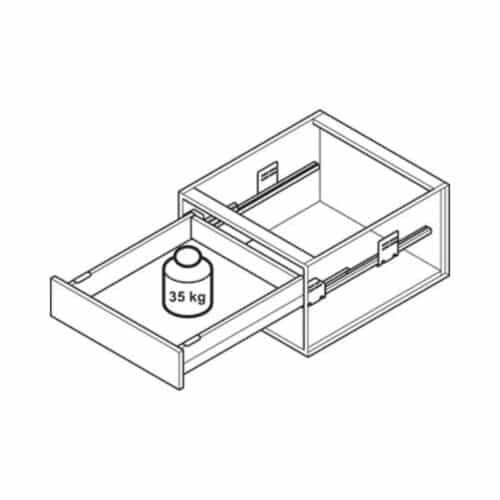 Bộ ngăn kéo Hafele 513.14.705 Matrix Box P35 16/115/500mm trắng mờ 4 Sức chứa Bộ ngăn kéo Hafele 513.14.705 Matrix Box P35 16/115/500mm trắng mờ