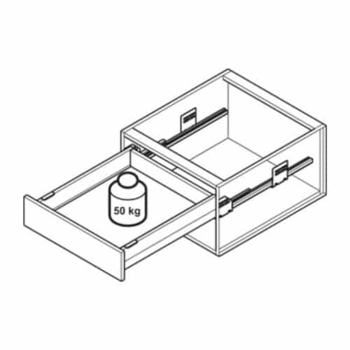 Bộ ngăn kéo Hafele 513.31.335 Matrix Box P50 16/115/1200/500 mm xám đậm 4 Sức chứa Bộ ngăn kéo Hafele 513.31.335 Matrix Box P50 16/115/1200/500 mm xám đậm