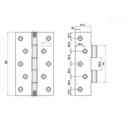 Kích thước bản lề lá Bauma 926.20.344