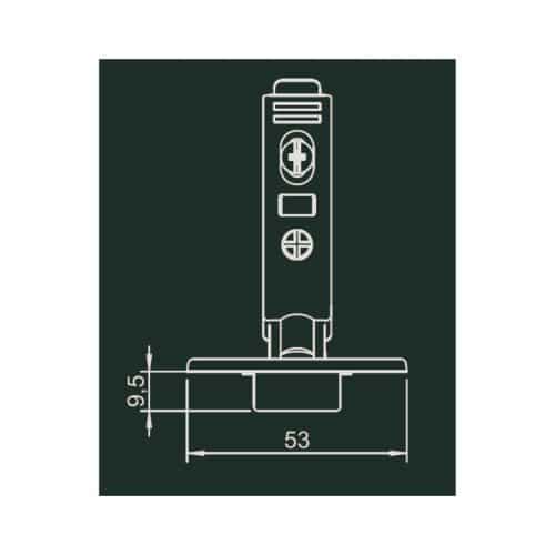 Bản lề Metalla SM 95 độ mini Hafele 311.04.440 5 Kích thước bản lề Metalla SM 95 độ mini Hafele 311.04.440