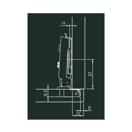 Bản lề Metalla SM 95 độ mini Hafele 311.04.440 6 Kích thước bản lề Metalla SM 95 độ mini Hafele 311.04.440