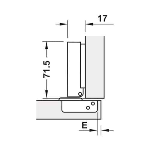Bản lề Metalla SM 95 độ mini Hafele 311.04.440 7 Kích thước bản lề Metalla SM 95 độ mini Hafele 311.04.440