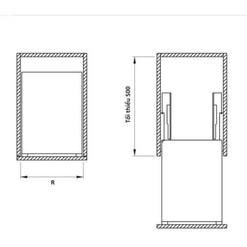 Kích thước bộ rổ gia vị SONATA Cucina 549.20.231 mạ chrome