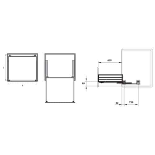 Kích thước bộ rổ xoong nồi CAPPELLA Cucina 549.08.228 mạ chrome