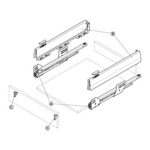 Bộ ngăn kéo Hafele 513.04.705 Matrix Box P35 16/92/500mm trắng mờ 5 Lắp đặt Bộ ngăn kéo Hafele 513.04.705 Matrix Box P35 16/92/500mm trắng mờ