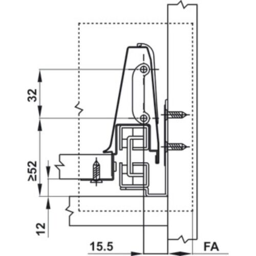 Ray hộp Hafele 552.03.785 Inner Alto âm giảm chấn H84xD500mm trắng mờ (2)
