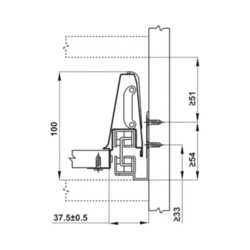 Ray hộp Hafele 552.03.785 Inner Alto âm giảm chấn H84xD500mm trắng mờ (1)
