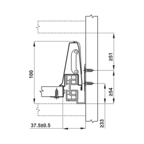 Thiết kế của Ray hộp Hafele 552.75.705 Alto màu trắng, H84X500MM