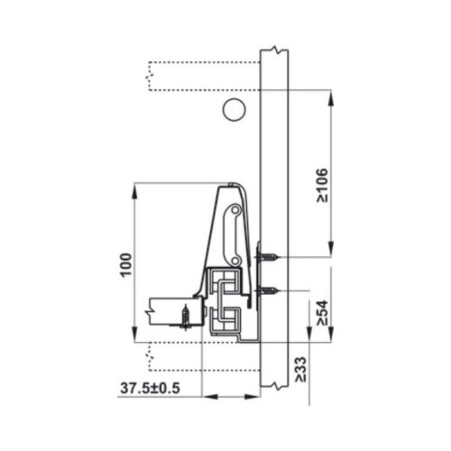 Thiết kế của Ray hộp Hafele 552.77.781 Alto màu trắng mờ, H135X300m