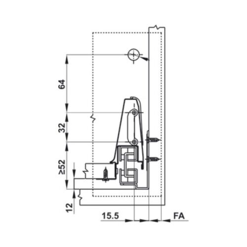 Thiết kế của Ray hộp Hafele 552.77.781 Alto màu trắng mờ, H135X300m