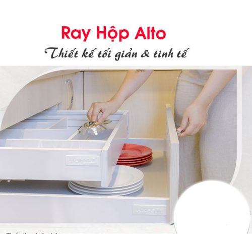Tính năng ray hộp Hafele 552.75.705 Alto màu trắng, H84X500MM